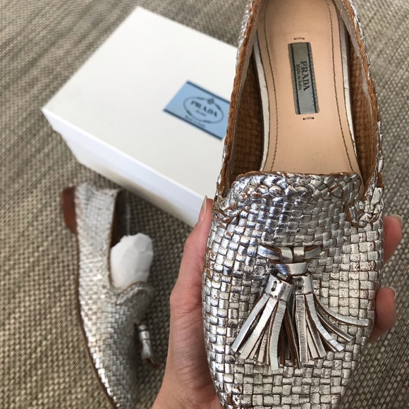 PRADA Silver Loafers - Picture 4 of 14